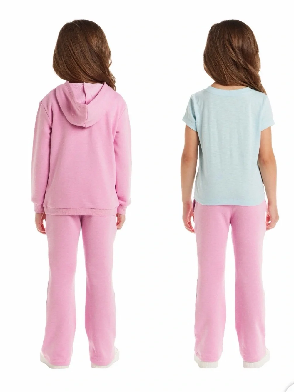 Andy & Evan Pink Butterfly Hooded and Tee Set （3-piece）